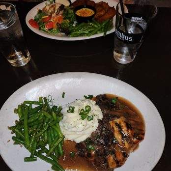 Logan's Irish Pub - Front: Guinness Chicken (Delicious But Ask For Extra Gravy) Back: Irish Boxty (Great Vegetarian Dish) - Irish Near Me - Findlay, Ohio Logan's Irish Pub - Front: Guinness Chicken (Delicious But Ask For Extra Gravy) Back: Irish Boxty (Great Vegetarian Dish) - Irish Near Me - Findlay, Ohio