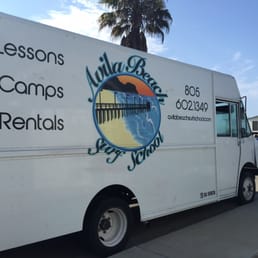 Here's the truck where they have all of water suits & boards that is  included with your lesson where you meet your instructor.