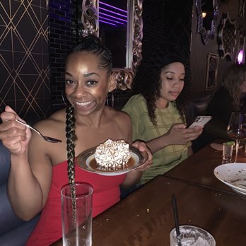 Fame Nightclub - Me and my birthday dessert! DELICIOUS! And they lit it on fire at the table! Lovely presentation! - Supper Clubs Near Me - Chicago, Illinois
