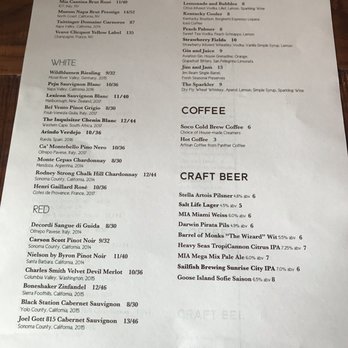 Soco Thornton Park - Drink menu - Southern Near Me - Orlando, Florida Soco Thornton Park - Drink menu - Southern Near Me - Orlando, Florida