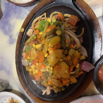 El Tapatio - Fajita veggies. They added a ton of veggies- corn, carrots, bell peppers, onions, edamame. - Mexican Near Me - Page, Arizona