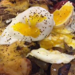Denny's - Chorizo skillet with poached eggs