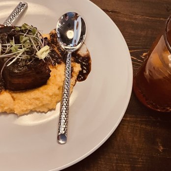 Bourbon Boulevard - Braised Pork Belly with grits - Steakhouses Near Me - Chantilly, Virginia