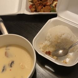 East Meet West - Tom Kha shrimp & cashew stir fry