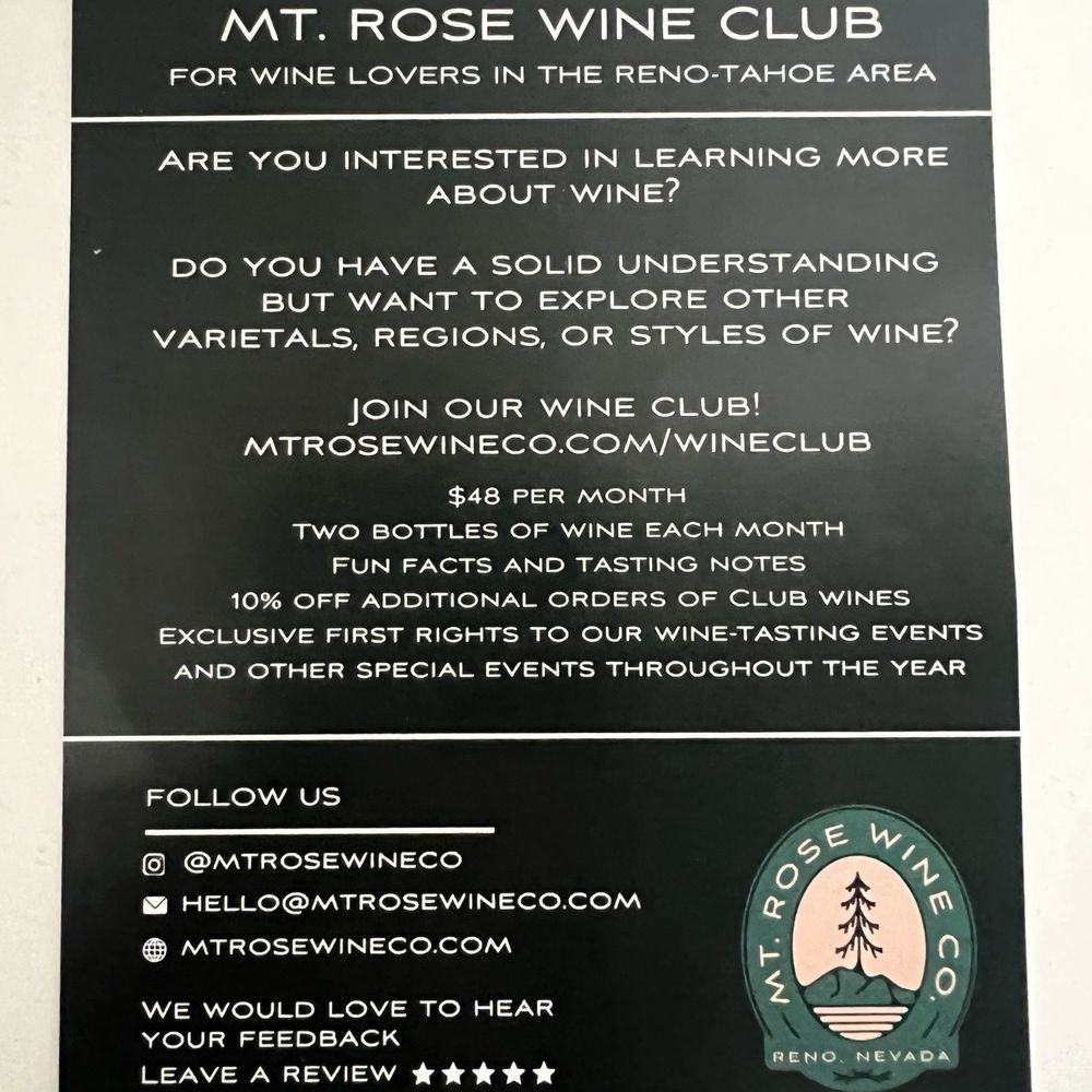 Mt Rose Wine - 2/16/24 FYI. - Wine Bars Near Me - Reno, Nevada Mt Rose Wine - 2/16/24 FYI. - Wine Bars Near Me - Reno, Nevada