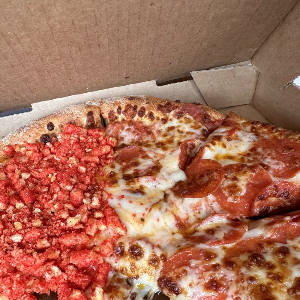 Super Pizza Veloz - Hot Cheetos and half pepperoni pizza - Pizza Near Me - South El Monte, California Super Pizza Veloz - Hot Cheetos and half pepperoni pizza - Pizza Near Me - South El Monte, California