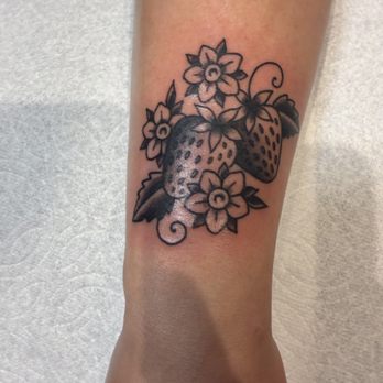 Atonement Tattoo Studio - Black and grey strawberries - Tattoo Near Me - Star, Idaho