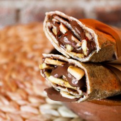 Makan - Saj Wrap de Nutella - Pan de Saj casero, nutella y platano