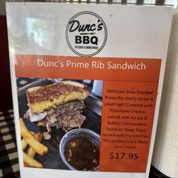 Dunc's BBQ Kitchen - Special as of 8/23/26