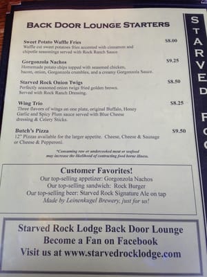 Menu photo 8 Back Door Lounge Oglesby, IL