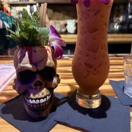 Skull and bones and a mocktail Skull and bones and a mocktail
