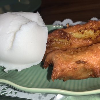 Thai House Restaurant - Fried bananas and coconut ice cream - Thai Near Me - Redlands, California