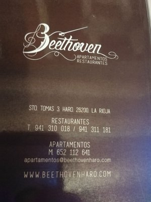 Menu photo 1 Beethoven III Haro, LO