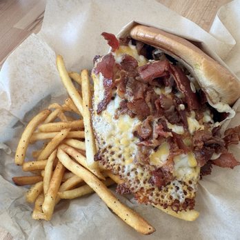 Krunch Burger - Bacon Single Patty with fries - Burgers Near Me - La Mirada, California