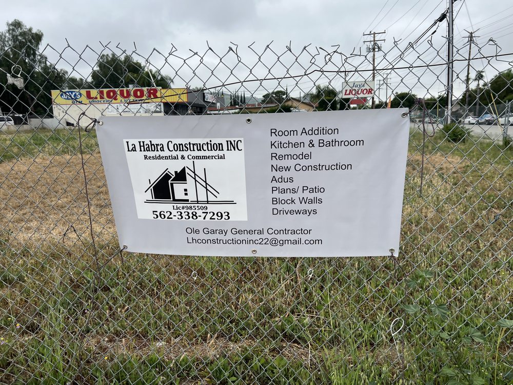 Slide of La Habra Construction