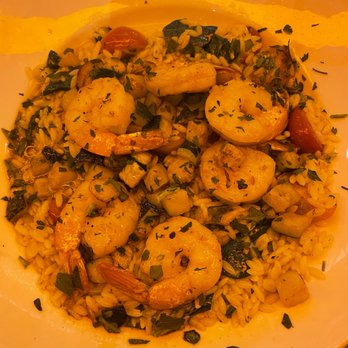 Delarosa Bishop Ranch - grilled shrimp with orzo, tomato, zucchini, spinach, white wine, sofrito (bad lighting) - Pizza Near Me - San Ramon, California