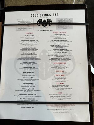 Menu photo 5 Cold Drinks Bar San Francisco, CA