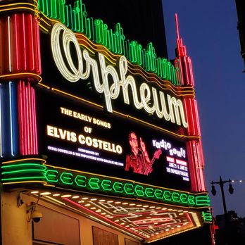 Orpheum Theatre - Marquee for Elvis Costello - Music Venues Near Me - Los Angeles, California