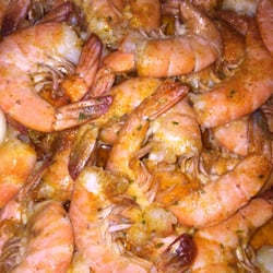 AJ's Seafood - Spicy garlic shrimp (reheated in the oven)