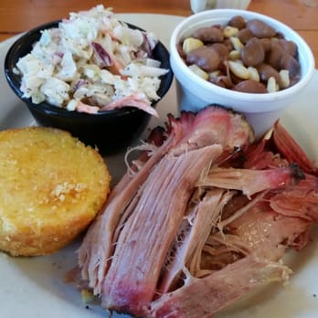 Pik N Pig - Pulled pork with slaw and butter beans with corn and corn muffin. - Barbeque Near Me - Carthage, North Carolina Pik N Pig - Pulled pork with slaw and butter beans with corn and corn muffin. - Barbeque Near Me - Carthage, North Carolina