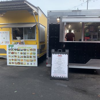 Cartside Food Carts - Two truck options (Thai left, Burgers Right) - Bars Near Me - Portland, Oregon