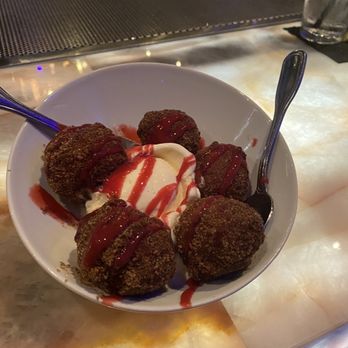 Society - Donut holes with raspberry sauce - Italian Near Me - Tempe, Arizona
