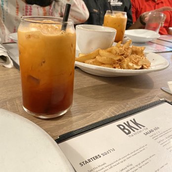 BKK thai kitchen + bar - Thai tea and Chips Curry (V) - Thai Near Me - Corpus Christi, Texas