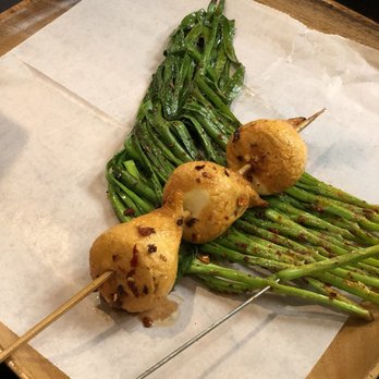 Ace King BBQ - Homemade fish balls and chinese chives underneath - Chinese Near Me - Newark, California Ace King BBQ - Homemade fish balls and chinese chives underneath - Chinese Near Me - Newark, California