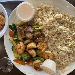 Hibachi Express - Steak and Shrimp with plain fried rice