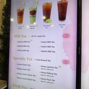 ChaTraMue Original Thai Tea - Menu - Bubble Tea Near Me - Rosemead, California