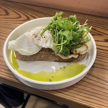 Haunt - Eggs on sourdough with salad and smoked mozzarella on a mushroo - Breakfast & Brunch Near Me - Manchester, XGM