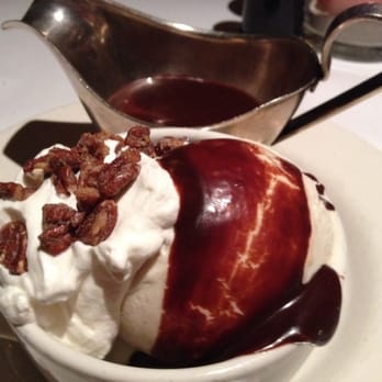 Gulfstream - Hot Fudge Sunday with real hot fudge, whip cream, and toasted/candied pecans. Amazing! - New American Near Me - Newport Beach, California