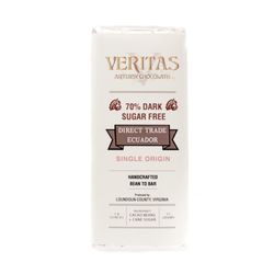 Veritas Artizen Chocolate - 70% Bean to Bar Dark Sugar-Free Chocolate - Cacao and Monk Fruit