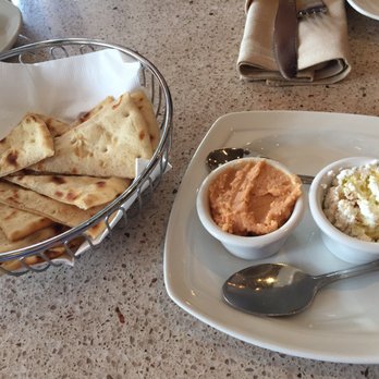 Veranda Restaurant & Cafe - Pita and a feta & sun dried tomato bean spread - Mediterranean Near Me - Bayside, New York Veranda Restaurant & Cafe - Pita and a feta & sun dried tomato bean spread - Mediterranean Near Me - Bayside, New York
