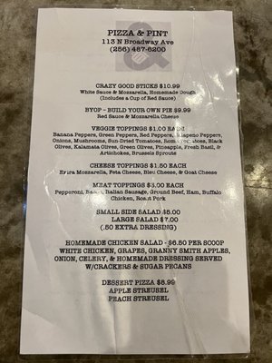 Menu photo 1 Pizza & Pint Sylacauga, AL Menu photo 1 Pizza & Pint Sylacauga, AL
