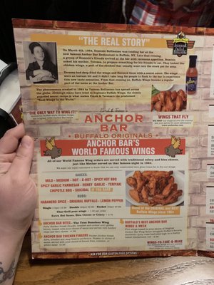 Menu photo 7 Anchor Bar Amherst, NY