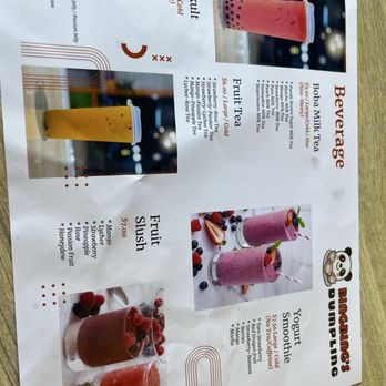 Panda Dumpling - Drinks menu - Bubble Tea Near Me - Vienna, Virginia