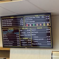Kokomo Municipal Stadium - Menu
