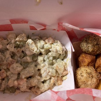 McPutins - Sampler Platter (five assorted Kiev bites) with potato salad - Russian Near Me