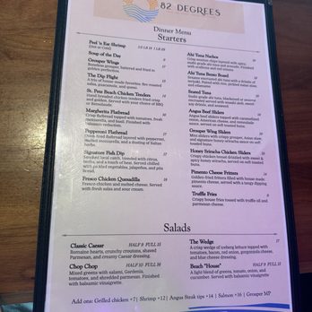 82 Degrees - menu - Seafood Near Me - St. Pete Beach, Florida 82 Degrees - menu - Seafood Near Me - St. Pete Beach, Florida