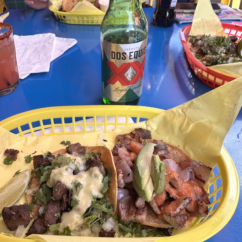 Left - carne asada, right - Poc Chuc