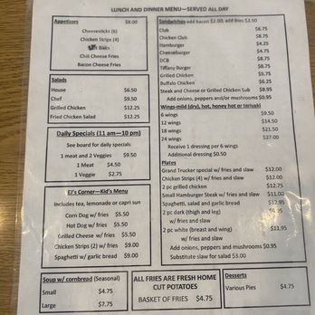 Tiffany’s Diner - Menu (lunch & dinner side) - Desserts Near Me - Winnsboro, South Carolina Tiffany’s Diner - Menu (lunch & dinner side) - Desserts Near Me - Winnsboro, South Carolina