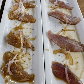 Aikan Sushi - AYCE Spicy Albacore Poke Sashimi (left) and Albacore Poke Sashimi (right) - Izakaya Near Me - Northridge, California
