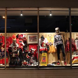 St Vincent De Paul Stores - Showing off some winter sports fashions in the window of our thrift shop on Wellington St West