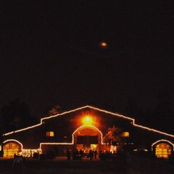 Jack Tone Ranch - The New Barn lit up for a party, with Jupiter in the sky above.  3