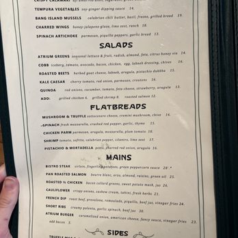 Atrium - Menu - New American Near Me - Atlanta, Georgia