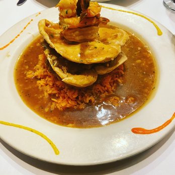 Cabana - Chicken and shrimp in garlic sauce with plantains and rice - Latin American Near Me - Forest Hills, New York