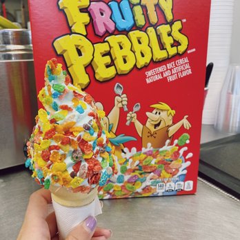 Here's the Scoop - Vanilla Custard with Fruity Pebbles - Ice Cream & Frozen Yogurt Near Me - Taylor, Michigan Here's the Scoop - Vanilla Custard with Fruity Pebbles - Ice Cream & Frozen Yogurt Near Me - Taylor, Michigan