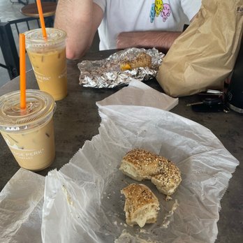 Tega Cay Gourmet Deli - Everything Bagel with Cream Cheese and Everything bagel with bacon, egg & cheese. - Bagels Near Me - Tega Cay, South Carolina Tega Cay Gourmet Deli - Everything Bagel with Cream Cheese and Everything bagel with bacon, egg & cheese. - Bagels Near Me - Tega Cay, South Carolina