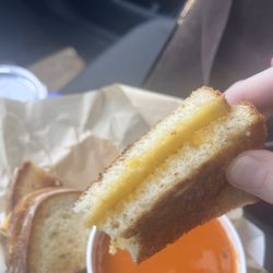 Cast Iron Skillet - Grilled cheese sandwich and tomato soup